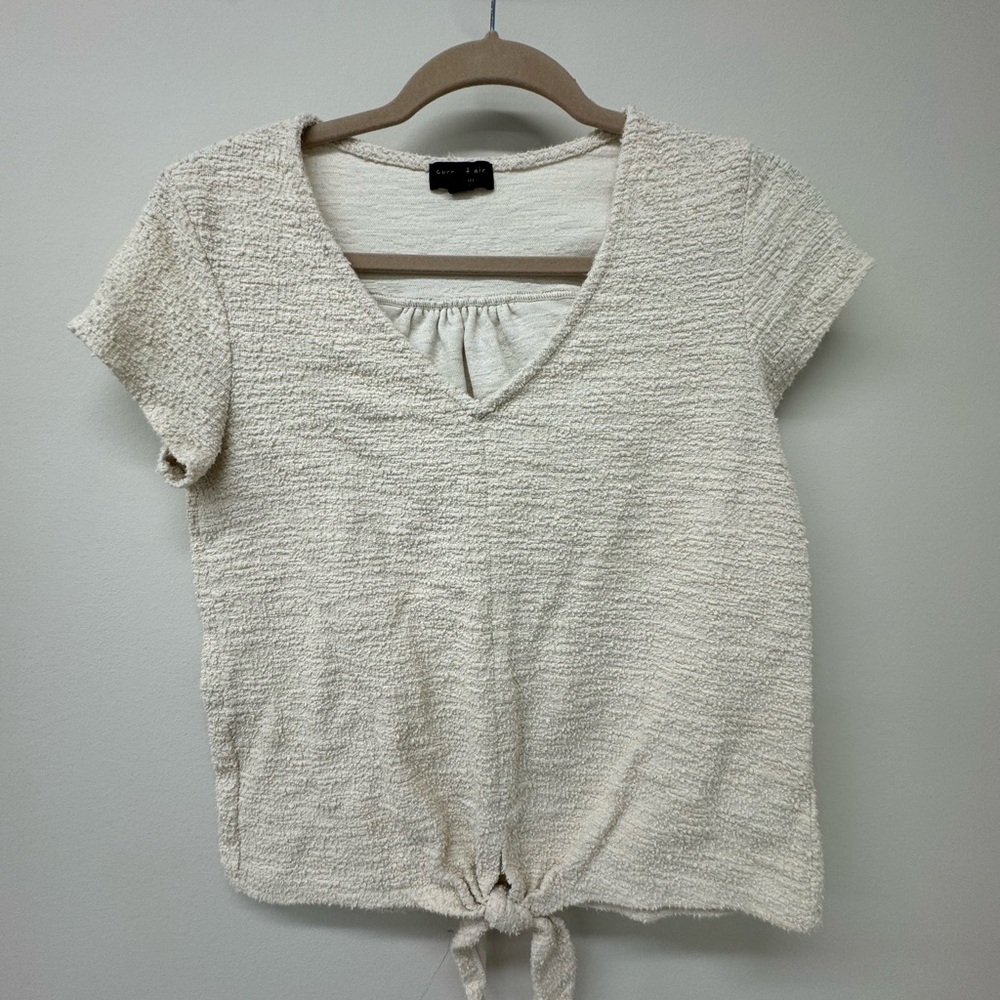 Anthropology, Current Air Crop Top Cream with Tie Front